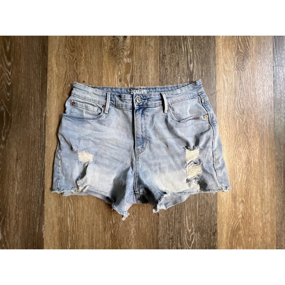 Denizen Levi's Denim Shorts Womens 12‎ Light Blue High Rise Distressed Cutoff